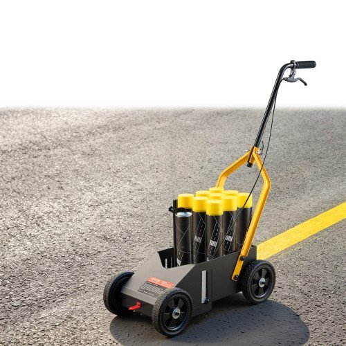 Stroj za crtanje oznaka na parkiralištu i tlu, za 9 limenki spreja, linija 50–100 mm, crna izvedba