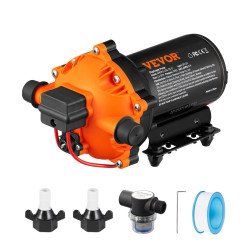 Pumpa za vodu 12 V za kamper, brod i prskalicu, 20,8 L/min, tlak 2,8–6,9 bara, samousisna Pumpa za vodu 12 V za kamper, brod i prskalicu, 20,8 L/min, tlak 2,8–6,9 bara, samousisna