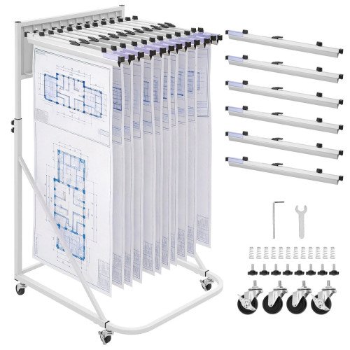 Stalak za role nacrta i plakata za radionicu, 6 komada u pakiranju, od aluminija Stalak za role nacrta i plakata za radionicu, 6 komada u pakiranju, od aluminija