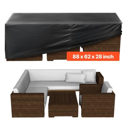 Navlaka za vrtni stol i stolice, 224 × 158 × 71 cm, 420D Oxford, vodootporna, s ventilacijom