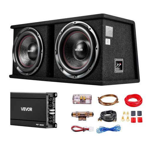 Set za bas u automobil: dva subwoofera 305 mm u kućištu i pojačalo, 1200 W RMS Set za bas u automobil: dva subwoofera 305 mm u kućištu i pojačalo, 1200 W RMS