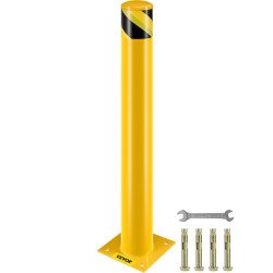 Zaštitni stupić za zaštitu od udara vozila, od čelika, visina 91 cm, promjer 10 cm, sa znakovima