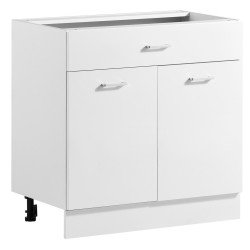 Donji kuhinjski element 80 cm s 2 vrata, ladicom i policom, bijeli, 800 × 475 × 815 mm