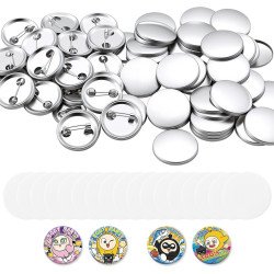 Potrošni materijal za bedževe, od metala, 200 komada, 58 mm, s iglom
