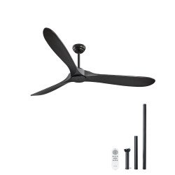 Stropni ventilator bez rasvjete promjera 183 cm, 6 brzina, daljinski upravljač, tihi DC motor Stropni ventilator bez rasvjete promjera 183 cm, 6 brzina, daljinski upravljač, tihi DC motor