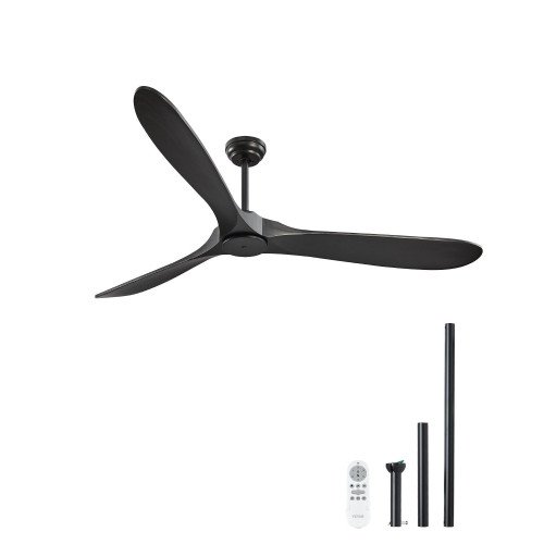 Stropni ventilator bez rasvjete promjera 183 cm, 6 brzina, daljinski upravljač, tihi DC motor Stropni ventilator bez rasvjete promjera 183 cm, 6 brzina, daljinski upravljač, tihi DC motor