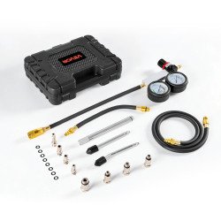 Set za provjeru tlaka i propuštanja cilindara motora, manometar 0–6,9 bar (100 PSI), 4 adaptera Set za provjeru tlaka i propuštanja cilindara motora, manometar 0–6,9 bar (100 PSI), 4 adaptera