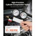 Set za provjeru tlaka i propuštanja cilindara motora, manometar 0–6,9 bar (100 PSI), 4 adaptera