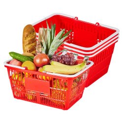 Košarica za trgovinu, 4 dijela, nosivost 9 kg, 21 L, na slaganje Košarica za trgovinu, 4 dijela, nosivost 9 kg, 21 L, na slaganje