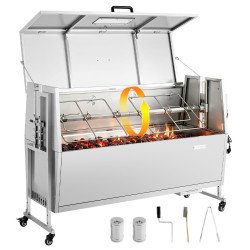 Električni ražanj za roštilj na ugljen s motorom 38 W, ražanj 132 cm, nosivost 60 kg, kotači