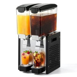Rashladni dozator napitaka 2 × 10 L, hlađenje 7–12 °C, nehrđajući čelik, s miješalicom Rashladni dozator napitaka 2 × 10 L, hlađenje 7–12 °C, nehrđajući čelik, s miješalicom