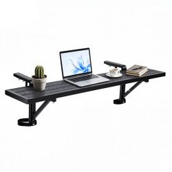 Viseći stol za balkonsku ogradu, ploča 124,5 × 24 cm, nosivost 27 kg, za ograde 25–65 mm