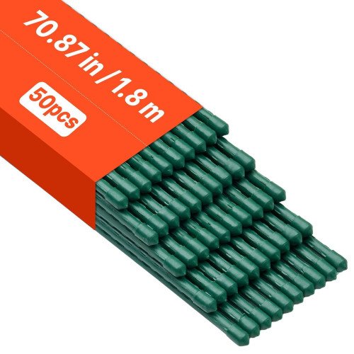 Plastificirani metalni kolci za potporu rajčica i biljaka, 50 komada u pakiranju, od metala (2) Plastificirani metalni kolci za potporu rajčica i biljaka, 50 komada u pakiranju, od metala (2)