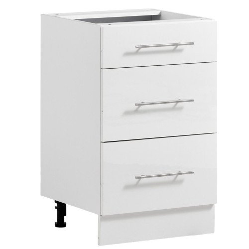Donji kuhinjski element 50 cm s 3 ladice, bijeli, za samostalno sastavljanje, 500 × 475 × 815 mm Donji kuhinjski element 50 cm s 3 ladice, bijeli, za samostalno sastavljanje, 500 × 475 × 815 mm