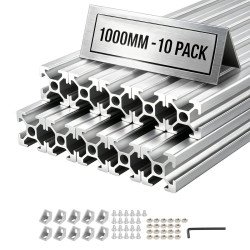 Komplet od 10 aluminijskih T-profila 2020 duljine 100 cm za okvire 3D pisača i CNC strojeva Komplet od 10 aluminijskih T-profila 2020 duljine 100 cm za okvire 3D pisača i CNC strojeva