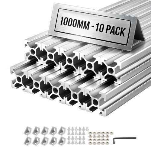 Komplet od 10 aluminijskih T-profila 2020 duljine 100 cm za okvire 3D pisača i CNC strojeva