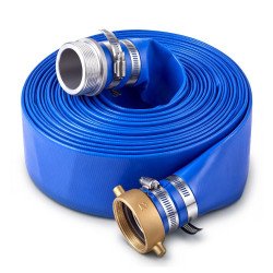 Plosnato PVC crijevo za ispust vode iz pumpe s brzim priključcima, promjer 51 mm, duljina 15,2 m