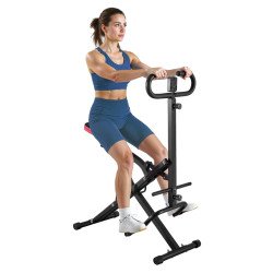 Sklopiva sprava za čučnjeve, trener za gluteus, 12 stupnjeva otpora, crna