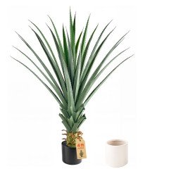 Umjetna agava u bijeloj posudi za dom i ured, visina 121,9 cm, širina 17,8 cm Umjetna agava u bijeloj posudi za dom i ured, visina 121,9 cm, širina 17,8 cm