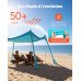 Sklopivi plažni šator za sjenu 3 × 3 m, visina 2 m, UPF 50+, 4 vreće za pijesak Sklopivi plažni šator za sjenu 3 × 3 m, visina 2 m, UPF 50+, 4 vreće za pijesak
