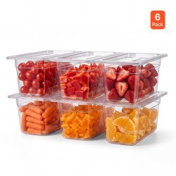 Gastronorm posude GN 1/3 s poklopcem za restorane i salat bar, 6 komada, dubina 15 cm, 4,8 L Gastronorm posude GN 1/3 s poklopcem za restorane i salat bar, 6 komada, dubina 15 cm, 4,8 L