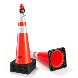Prometni stošci za označavanje radova i parkirališta, 4 komada, visina 915 mm, savitljivi PVC Prometni stošci za označavanje radova i parkirališta, 4 komada, visina 915 mm, savitljivi PVC