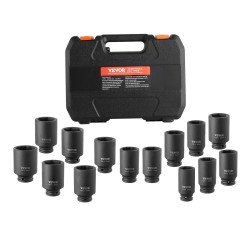Set udarnih nasadnih ključeva za matice kotača, 14 dijelova, 12,7 mm (1/2″), duboki, za osovine