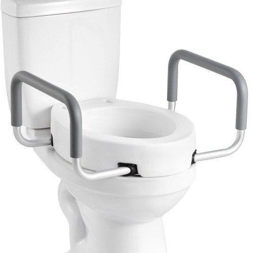 Povišena WC daska, nosivost 136 kg, visina podizanja 8,9 cm, s rukohvatima Povišena WC daska, nosivost 136 kg, visina podizanja 8,9 cm, s rukohvatima