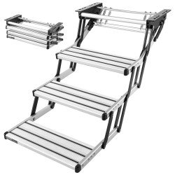 Ručno sklopive aluminijske stepenice za kamper i kombi, 3 stupnja, nosivost 200 kg Ručno sklopive aluminijske stepenice za kamper i kombi, 3 stupnja, nosivost 200 kg