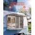 Profesionalni prodajni prozor za food truck, od aluminija, 122 × 91,5 cm, 4 klizna prozora s mrežom
