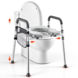 Povišeno WC sjedalo s rukohvatima za starije i osobe s invaliditetom, visina 50–60 cm, do 158 kg Povišeno WC sjedalo s rukohvatima za starije i osobe s invaliditetom, visina 50–60 cm, do 158 kg