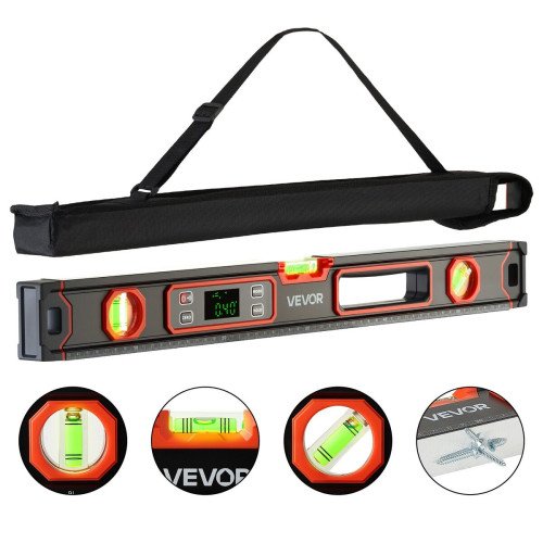 Digitalna magnetna libela 600 mm s osvijetljenim LED zaslonom, točnost ±0,1°, IP54