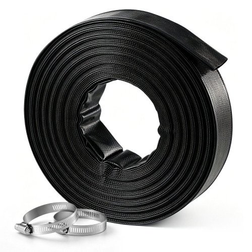 Plosnato PVC crijevo za ispust vode iz pumpe, unutarnji promjer 38 mm, duljina 30,48 m