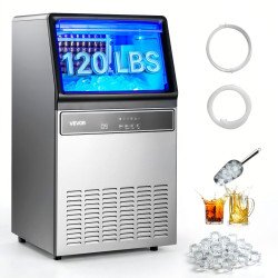 Ledomat 54 kg/24 h, spremnik 15 kg, samostojeći i podpultni, nehrđajući čelik, LED zaslon