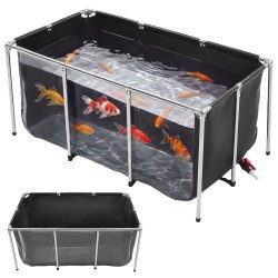 Nadzemni ribnjak od PVC platna s prozirnim prozorom, 757 L, 150 × 80 × 70 cm, za koi i zlatne ribice Nadzemni ribnjak od PVC platna s prozirnim prozorom, 757 L, 150 × 80 × 70 cm, za koi i zlatne ribice