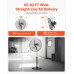 Stojeći ventilator na stalku 50,8 cm s oscilacijom 90°, 3 brzine, visina 110,5–138 cm Stojeći ventilator na stalku 50,8 cm s oscilacijom 90°, 3 brzine, visina 110,5–138 cm