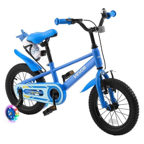 Dječji bicikl 14″ (35,6 cm) BMX stila s pomoćnim kotačima i držačem za piće, dob 3–5 godina, plavi