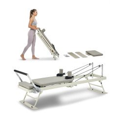 Sklopiv pilates reformer za vježbe jačanja i istezanja uz otpor opruga (3)