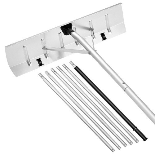 Grablja za snijeg s krova, lopatica 66 cm, aluminij, teleskopska ručka 1,42–6,06 m, kotačići