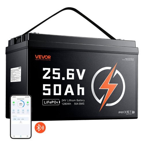 LiFePO4 litijska baterija 24 V 50 Ah (1280 Wh) s Bluetoothom i BMS zaštitom 50 A