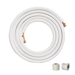 Set bakrenih cijevi za split klimu, 7,62 m, promjera 6,35 i 9,53 mm, s troslojnom izolacijom Set bakrenih cijevi za split klimu, 7,62 m, promjera 6,35 i 9,53 mm, s troslojnom izolacijom