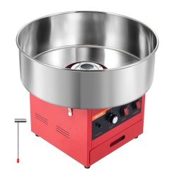Aparat za šećernu vunu, 1000 W, zdjela Ø 52 cm, 4–6 porcija u minuti, crveni Aparat za šećernu vunu, 1000 W, zdjela Ø 52 cm, 4–6 porcija u minuti, crveni