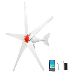 Vjetroturbina 800 W, 12 V, s 5 lopatica i hibridnim regulatorom, za kamp, brod i vikendicu Vjetroturbina 800 W, 12 V, s 5 lopatica i hibridnim regulatorom, za kamp, brod i vikendicu