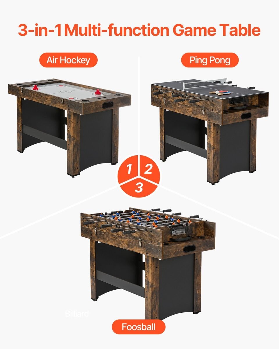 Stol 3 u 1: air hockey, stolni tenis i stolni nogomet