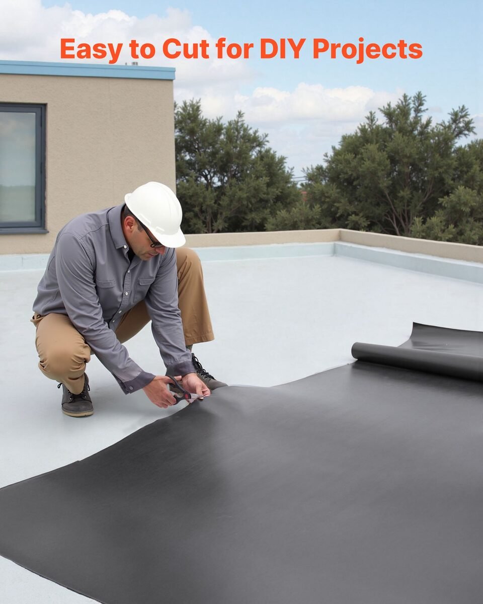 Rezanje EPDM membrane nožem na ravnom krovu