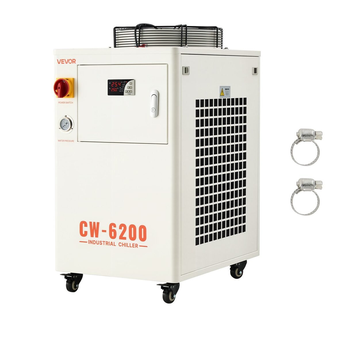 Veliki rashladnik vode od 5000 W s kotačima i ventilatorom na vrhu